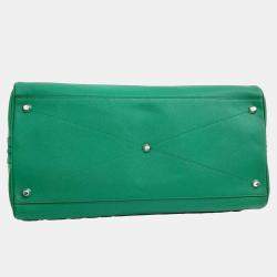 Prada Green Leather Saffiano Travel Bag