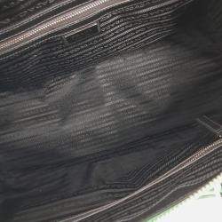 Prada Green Leather Saffiano Travel Bag