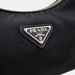 Prada Black Nylon Re-Nylon Hobo Bag