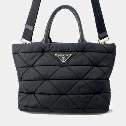 Prada Black Nylon Small Padded Re-Nylon Tote Bag 