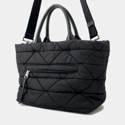 Prada Black Nylon Small Padded Re-Nylon Tote Bag 