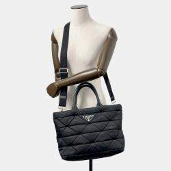 Prada Black Nylon Small Padded Re-Nylon Tote Bag 