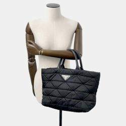 Prada Black Nylon Small Padded Re-Nylon Tote Bag 