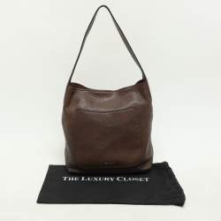 Prada Bruciato Cervo Leather Hobo