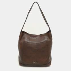 Prada Bruciato Cervo Leather Hobo