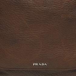 Prada Bruciato Cervo Leather Hobo