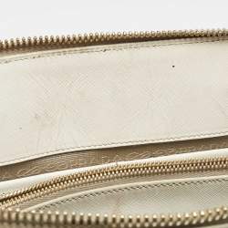 Prada White Saffiano Leather Large Promenade Satchel