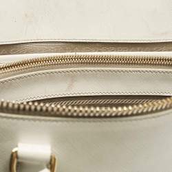 Prada White Saffiano Leather Large Promenade Satchel