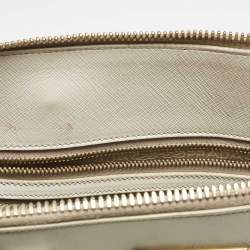Prada White Saffiano Leather Large Promenade Satchel