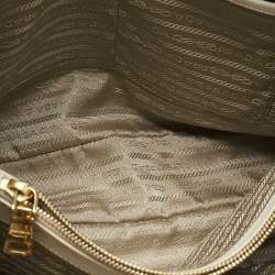 Prada White Saffiano Leather Large Promenade Satchel