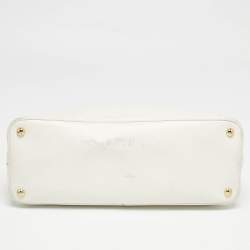 Prada White Saffiano Leather Large Promenade Satchel
