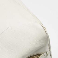 Prada White Saffiano Leather Large Promenade Satchel