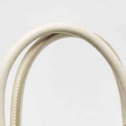 Prada White Saffiano Leather Large Promenade Satchel