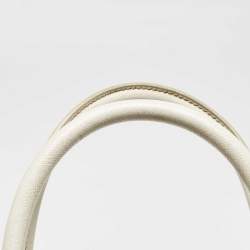 Prada White Saffiano Leather Large Promenade Satchel