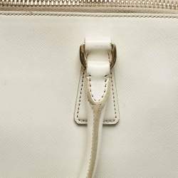 Prada White Saffiano Leather Large Promenade Satchel