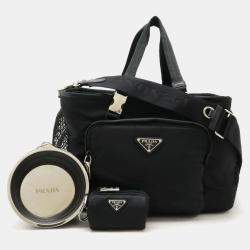 Prada Black Re-Nylon Triangle Pet Carrier Bag