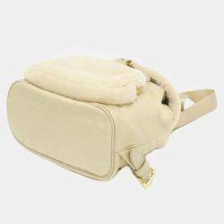 Prada Deserto Re-Nylon and Shearling Backpack Bag