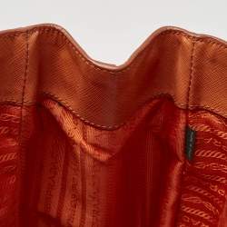 Prada Orange Saffiano Leather Large Gardener's Tote