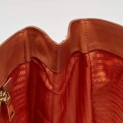 Prada Orange Saffiano Leather Large Gardener's Tote