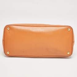 Prada Orange Saffiano Leather Large Gardener's Tote