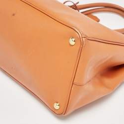 Prada Orange Saffiano Leather Large Gardener's Tote