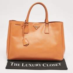 Prada Orange Saffiano Leather Large Gardener's Tote