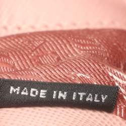 Pre Owned Prada Pink Saffiano Leather Mini Promenade Satchel
