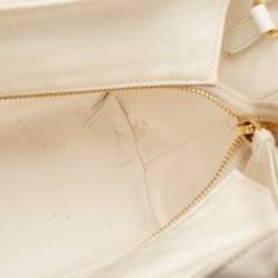 مملوكة مسبقًا Prada Tan/White Wicker and Canvas Medium Tote