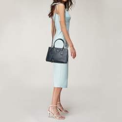Prada Navy Blue Saffiano Leather Small Galleria Tote