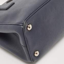 Prada Navy Blue Saffiano Leather Small Galleria Tote