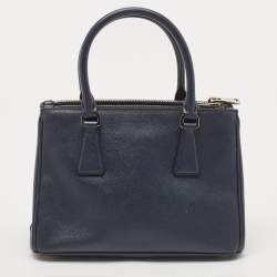 Prada Navy Blue Saffiano Leather Small Galleria Tote