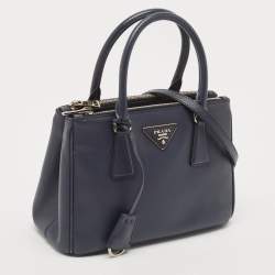 Prada Navy Blue Saffiano Leather Small Galleria Tote