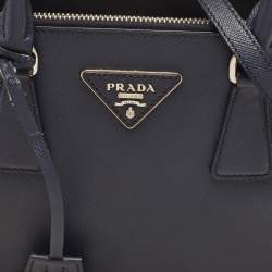 Prada Navy Blue Saffiano Leather Small Galleria Tote