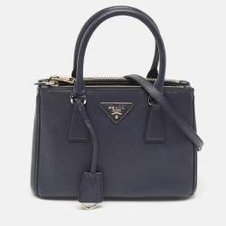 Prada Navy Blue Saffiano Leather Small Galleria Tote