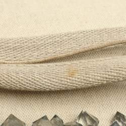 Prada Beige Canvas Mistolino Crystal Cluster Frame Satchel