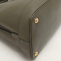 Prada Green Saffiano Lux Leather Dome Satchel
