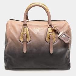 Prada Ombre Beige/Dark Blue Leather Satchel