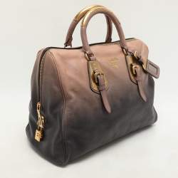 Prada Ombre Beige/Dark Blue Leather Satchel