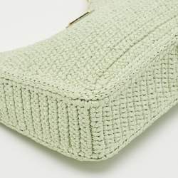 Prada Mint Green Raffia Re-Edition 2005 Shoulder Bag