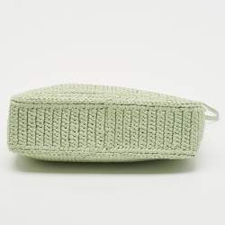 Prada Mint Green Raffia Re-Edition 2005 Shoulder Bag