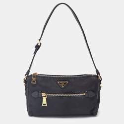 مملوكة مسبقًا Prada Black Nylon and Saffiano Leather Shoulder Bag