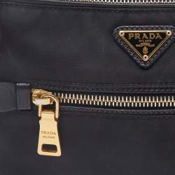 مملوكة مسبقًا Prada Black Nylon and Saffiano Leather Shoulder Bag