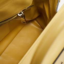 مملوكة مسبقًا Prada Yellow Saffiano Cuir Leather Large Twin Tote