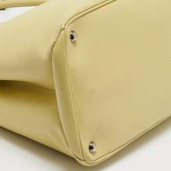 مملوكة مسبقًا Prada Yellow Saffiano Cuir Leather Large Twin Tote