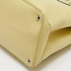 مملوكة مسبقًا Prada Yellow Saffiano Cuir Leather Large Twin Tote