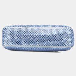 Prada Blue Mini Satin Crystal Re-Edition 2000 Shoulder Bag