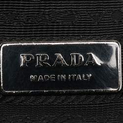 Prada Black Gaufre Patent Leather Large Shopper Tote