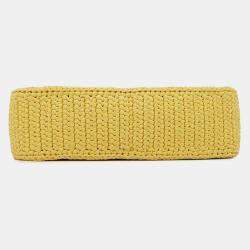 Prada Yellow Raffia Re-Edition 2005 Shoulder Bag 