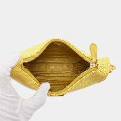 Prada Yellow Raffia Re-Edition 2005 Shoulder Bag 