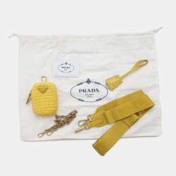 Prada Yellow Raffia Re-Edition 2005 Shoulder Bag 
